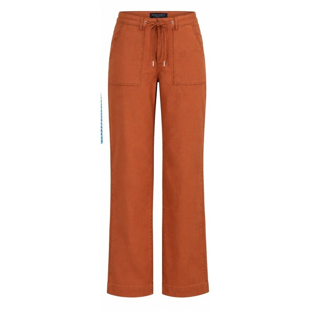 Sanctuary Standard Surplus Rust Orange Wide Leg Utility Pants Size 30 Drawstring